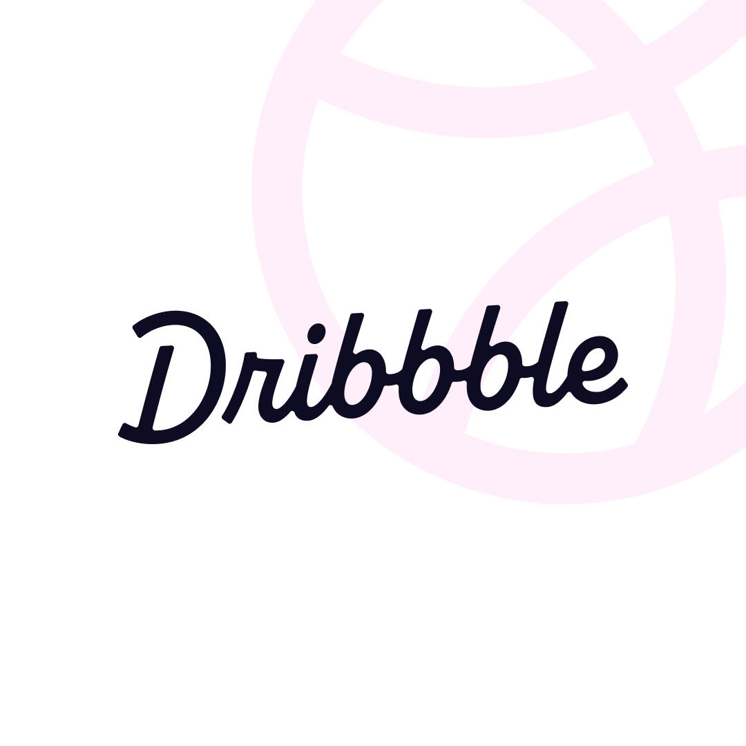 Dribbble's logo - cursive writing and a basketball